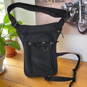 Black Tactical Leg Holster Bag | Drop Leg Utility Thigh Pouch